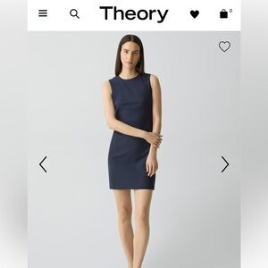 THEORY 96% Wool Sleeveless Fitted Dress Nocturne Navy Size 4